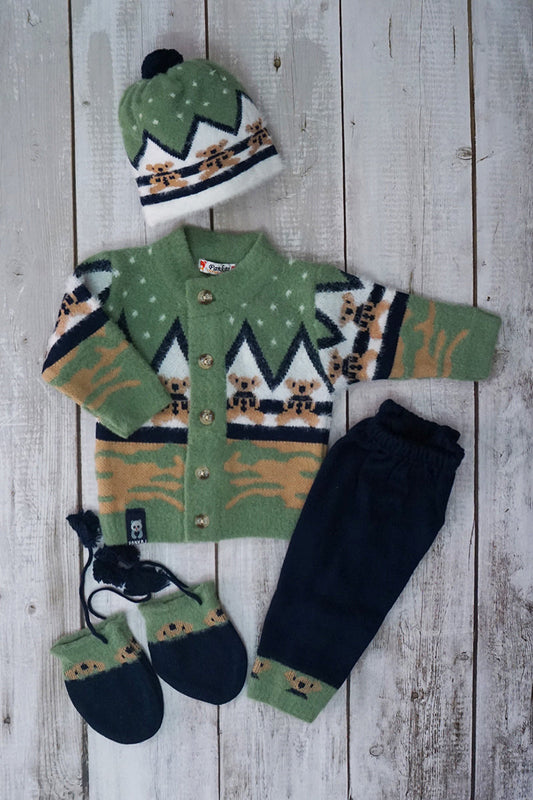 Sweater Knitted Set - Green