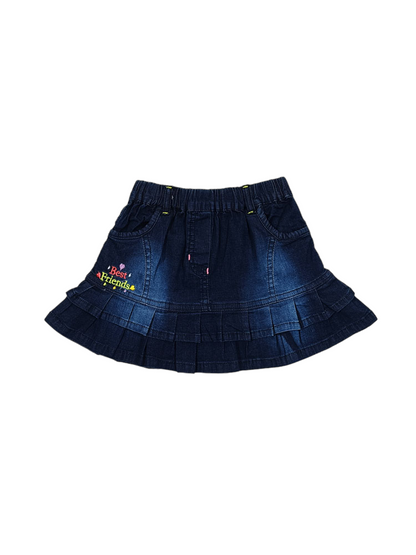 3-Giraffes Cotton Top Denim Skirt