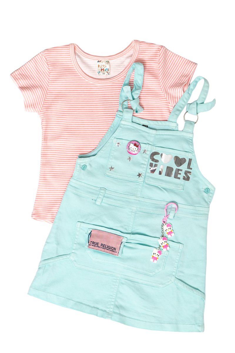 Cotton Top & Dungaree (Blue)