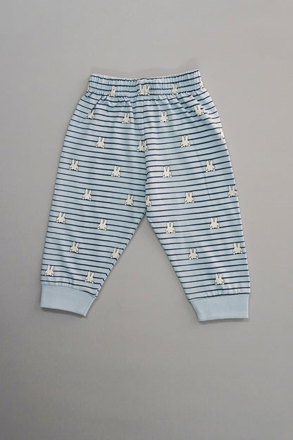 Full Sleeves Cotton Jogger Set (Bunny Face Print-Blue)