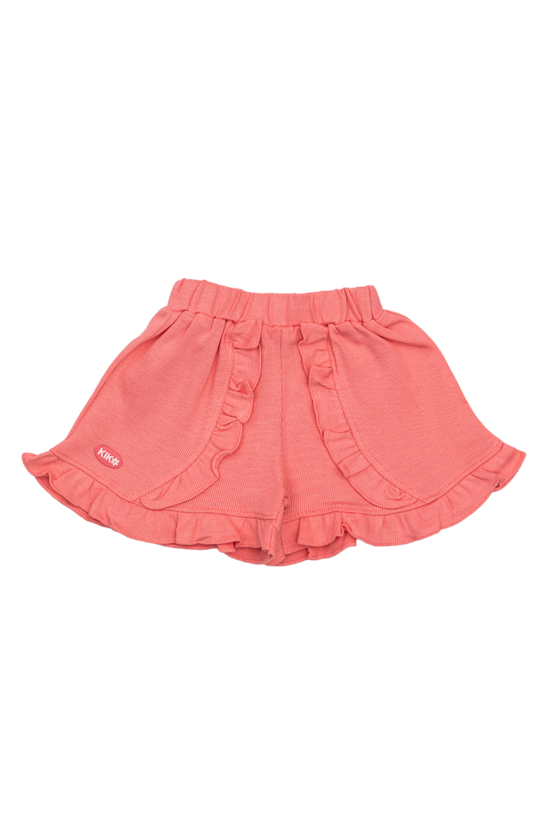 Cotton Sphegetti Top & Frilly Shorts (Pink)