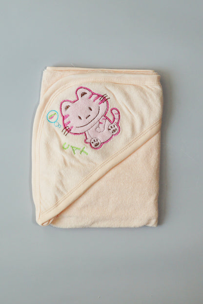 Hooded Terry Towel Wrapping Sheet (Peach)