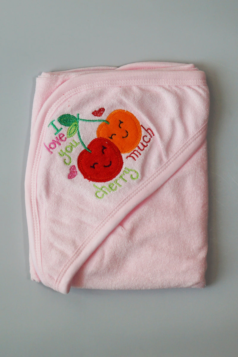 Hooded Terry Towel Wrapping Sheet (Pink)