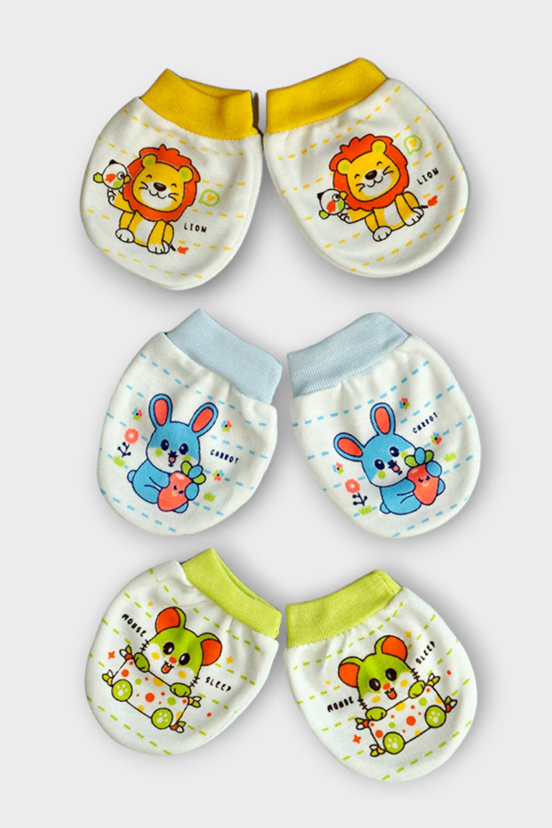 Newborn Cotton Mittens (Set of 3 pairs)