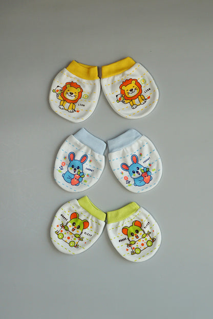 Newborn Cotton Mittens (Set of 3 pairs)