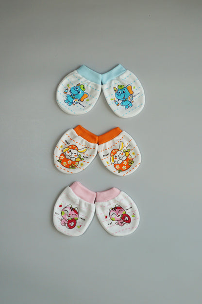 Newborn Cotton Mittens (Set of 3 pairs)