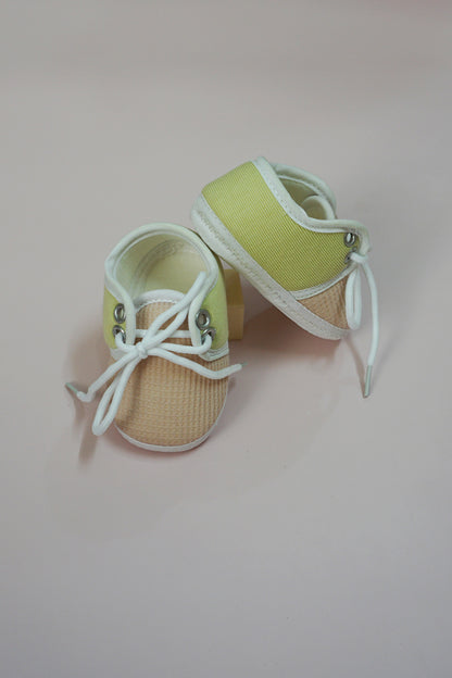 Newborn Baby Laced Booties/Shoes (Lemon/0-3M)