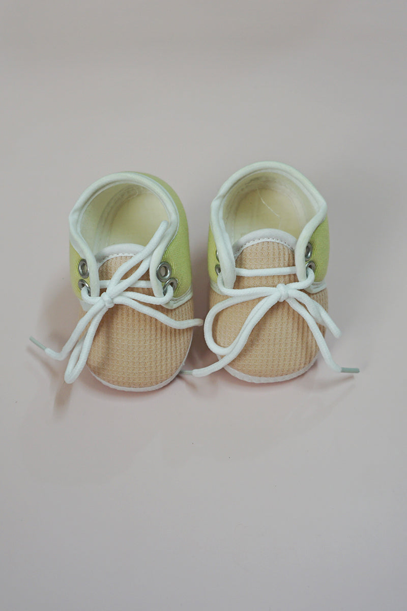 Newborn Baby Laced Booties/Shoes (Lemon/0-3M)