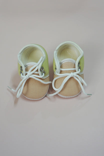 Newborn Baby Laced Booties/Shoes (Lemon/0-3M)