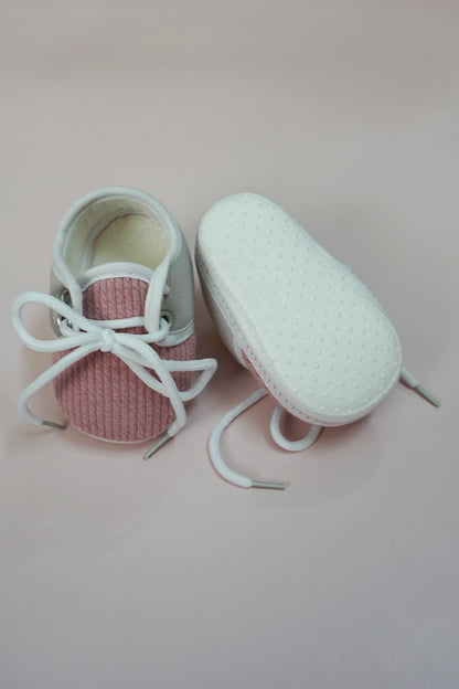 Newborn Baby Laced Booties/Shoes (Pink/0-3M)