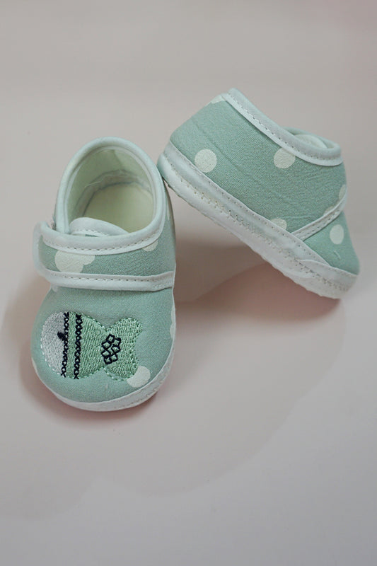 Newborn Baby Laced Booties/Shoes (Sea Green/0-3M)