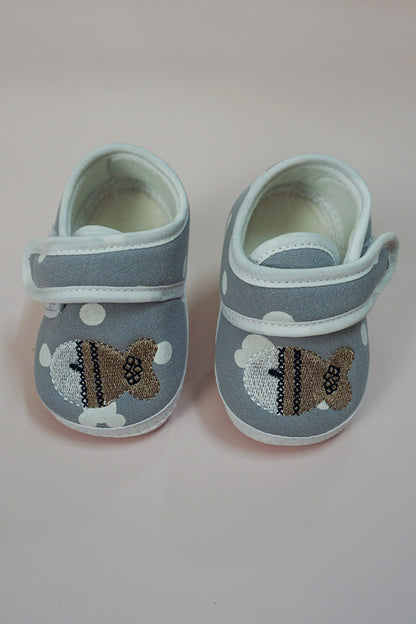 Newborn Baby Booties/Shoes (Grey/0-3M)