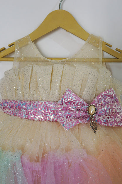 Glittery Tulle Ruffle Party Dress (Multicolor)
