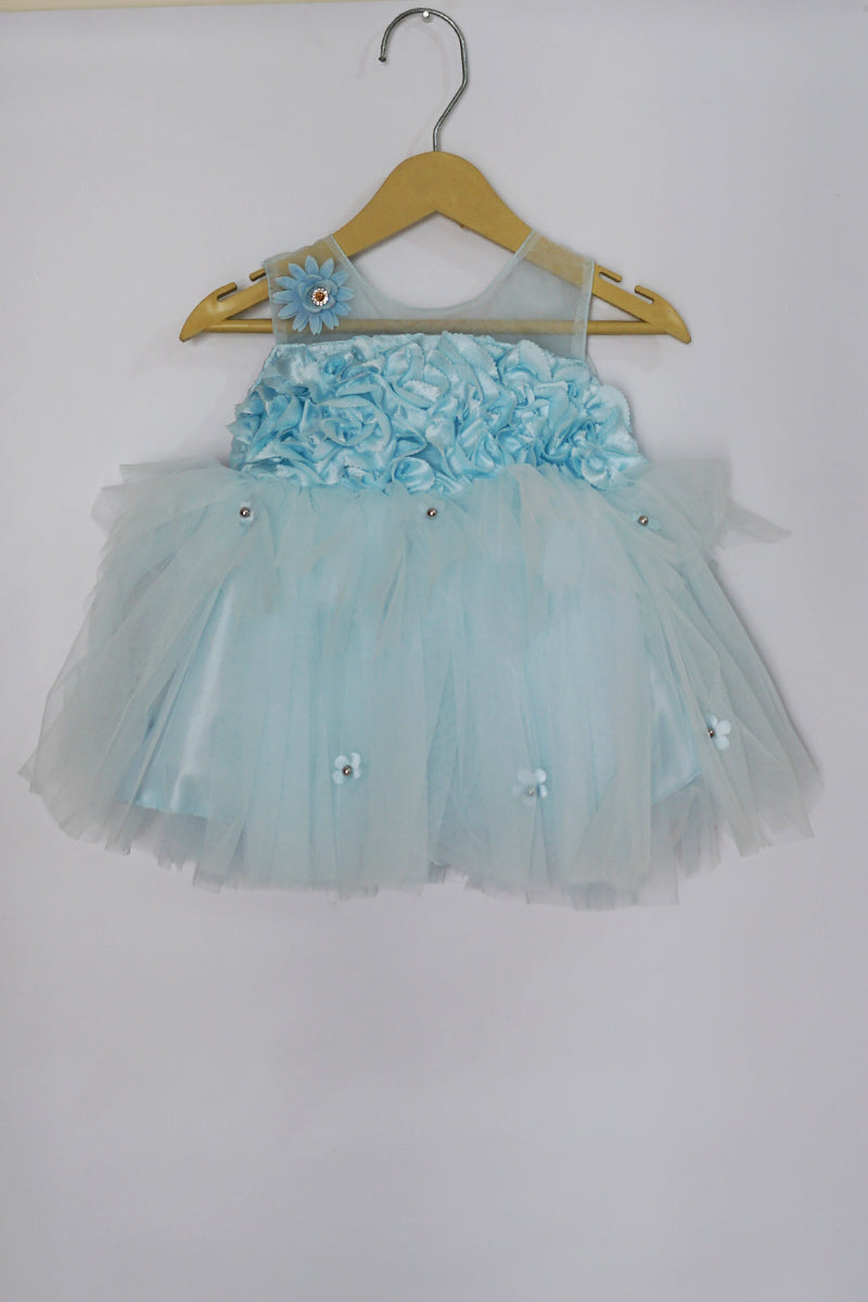 Newborn Layered Frock (Light Blue)