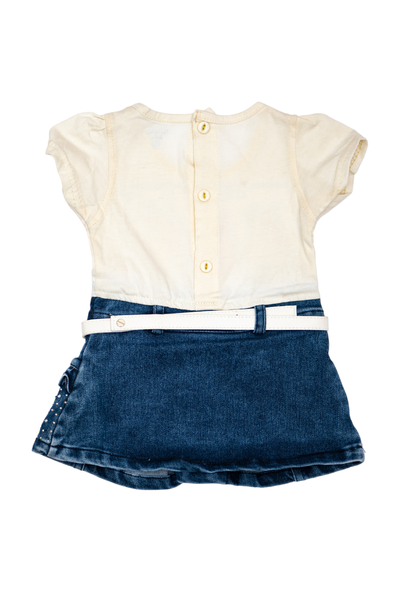 Sweet Baby Girl Dress Baby Girl Solid Color Puff Sleeve Loose Denim Dress  Wholesale | Applebebe™