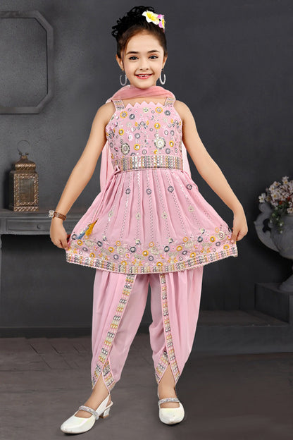 Dhoti Salwar with Kurti- Pink