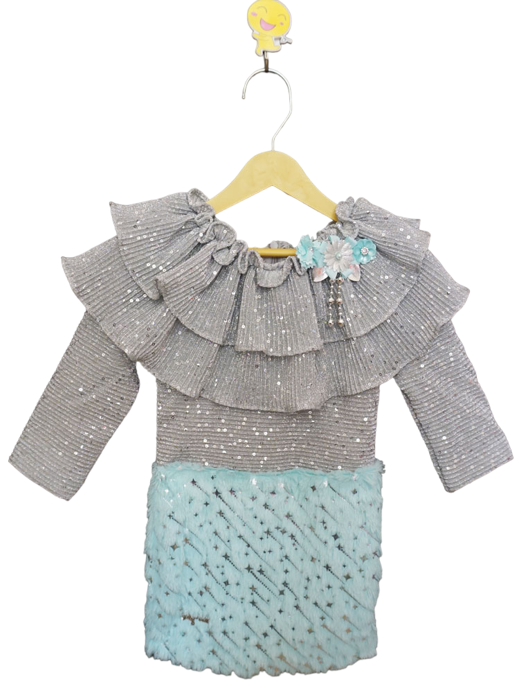 Faux Fur Dress with Silver Legging (2-3 Years)