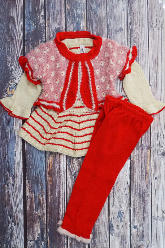 Red Sweater Knitted Dress (6-12 Months)