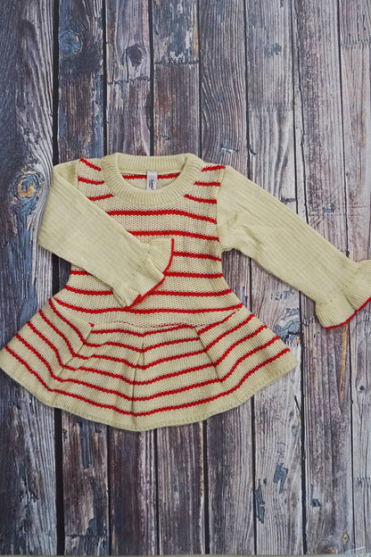 Red Sweater Knitted Dress (6-12 Months)