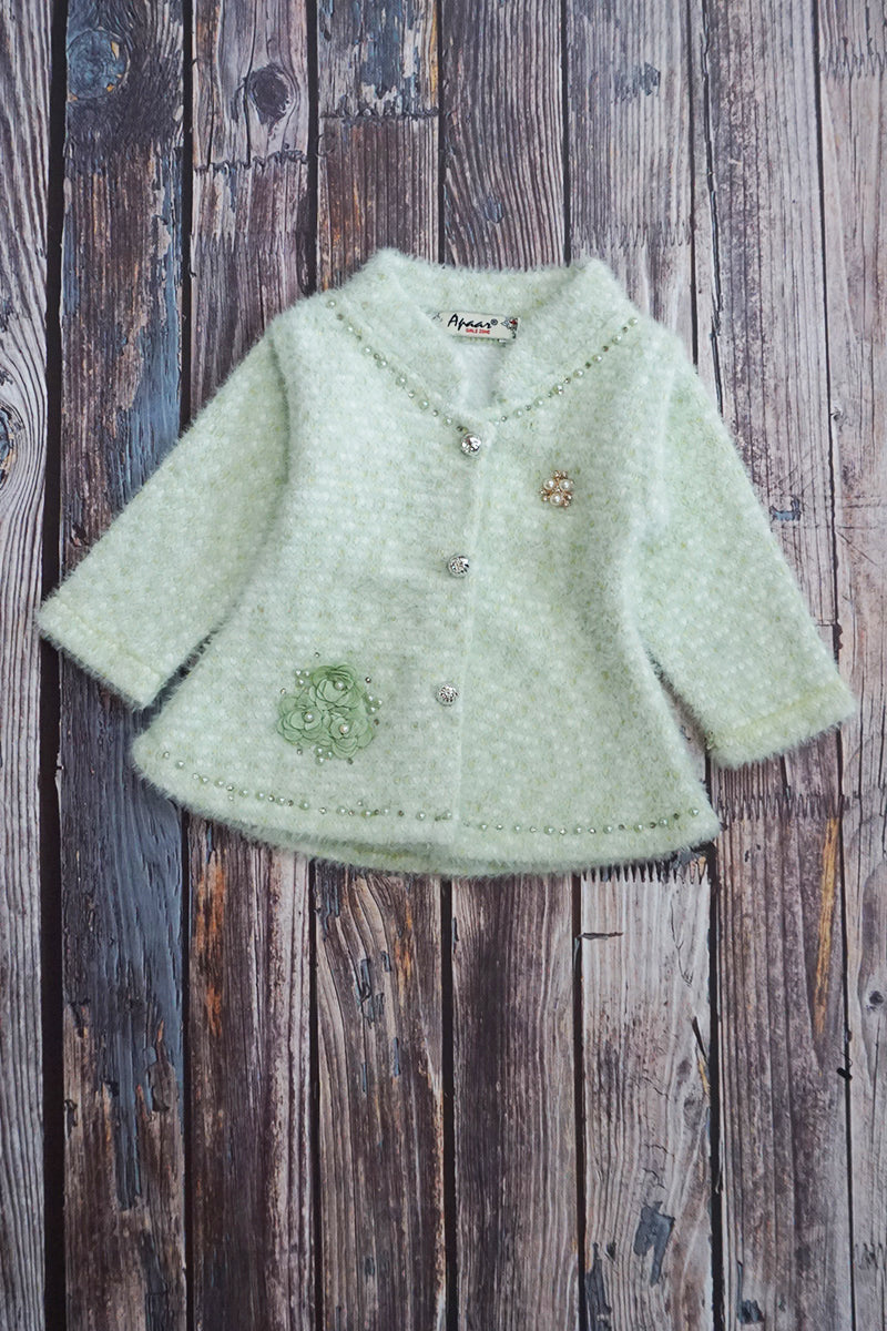 Sweater Knitted Dress With Knitted Pant-Pista Green