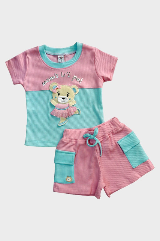 Cotton Top & Shorts (Mom's Lil Pet - Pink)