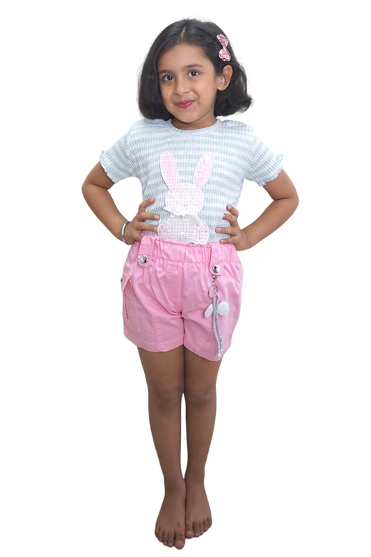 Cotton Top & Shorts (Pink)