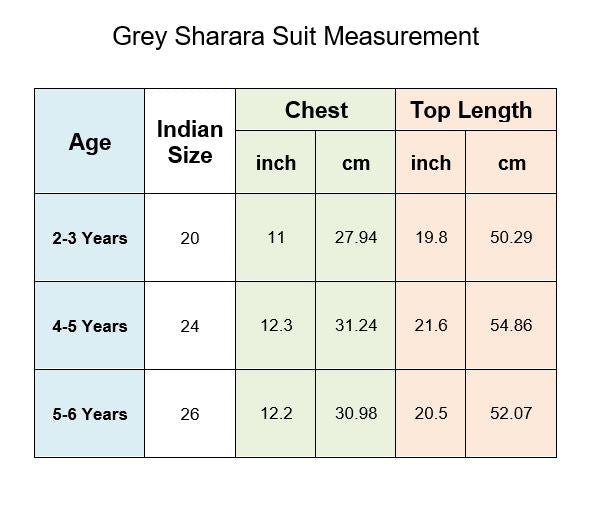 Sharara Suit with Frock Style Kurti (Grey)