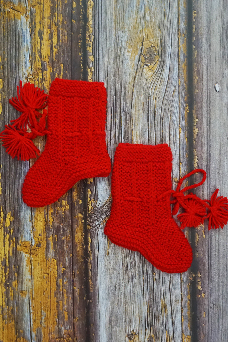 Handknitted Socks- Red