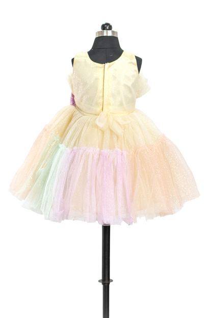 Glittery Tulle Ruffle Party Dress (Multicolor)