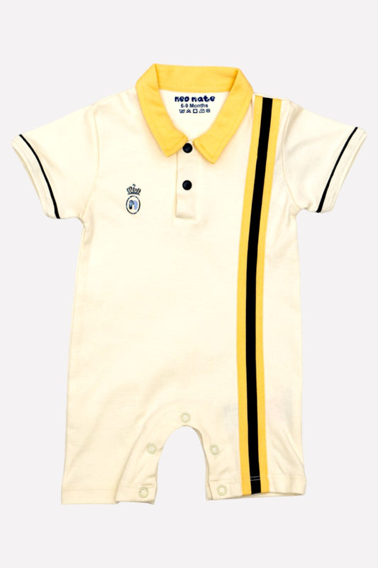 Boys Cotton Romper (Cream)