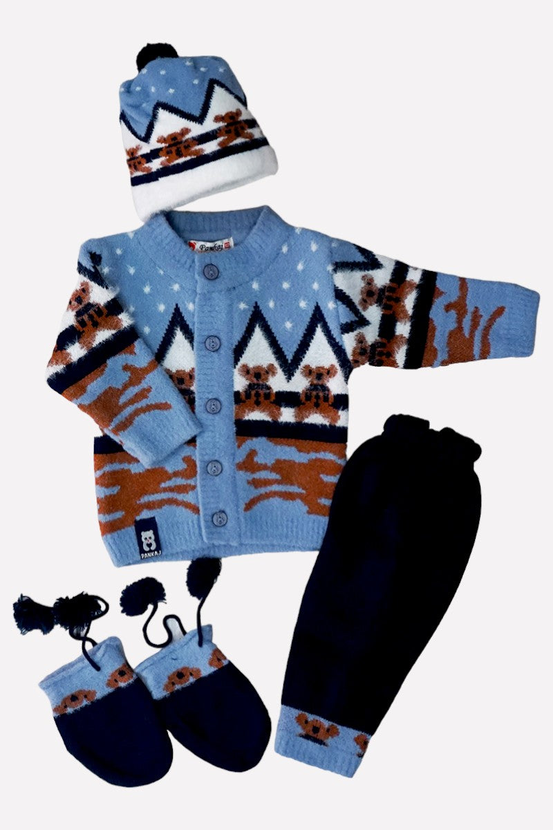 Sweater Knitted Set - Blue