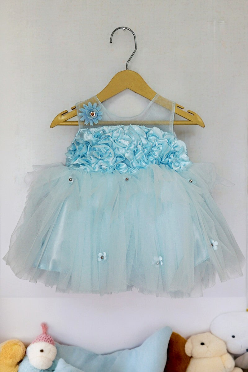 Newborn Layered Frock (Light Blue)