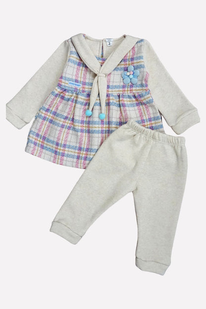 Polyfill Frock & Pajami Suit - Blue