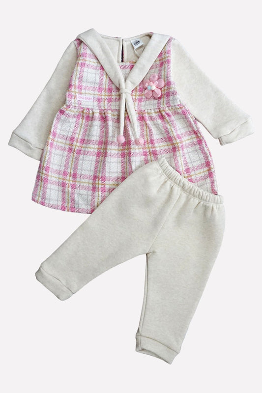 Polyfill Frock & Pajami Suit - Pink