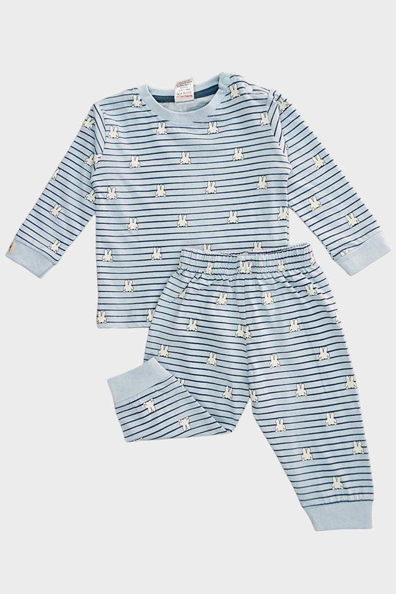 Full Sleeves Cotton Jogger Set (Bunny Face Print-Blue)