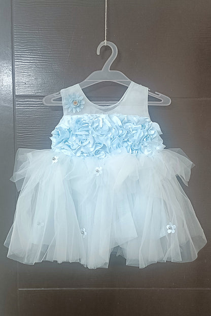 Newborn Layered Frock (Light Blue)