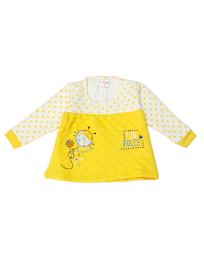 Yellow Polka Dots Polyfill Suit (6-12 M)