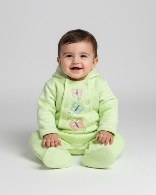 Polyfill Footed Hood Romper (Butterflies)