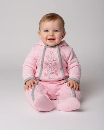 Polyfill Footed Hood Romper (Flowers)