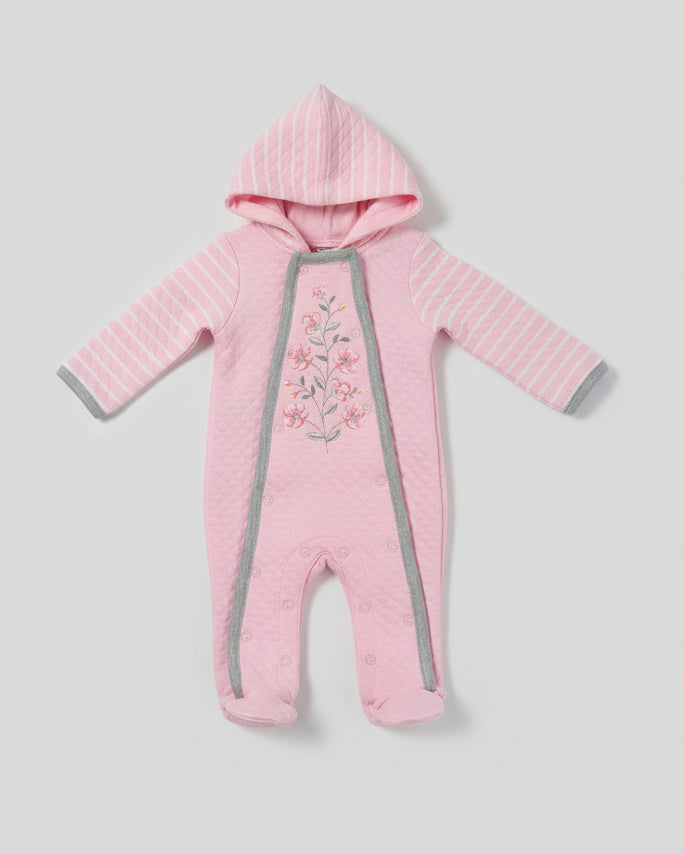 Polyfill Footed Hood Romper (Flowers)