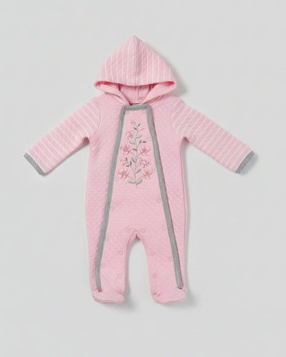 Polyfill Footed Hood Romper (Flowers)
