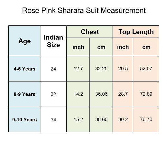 Sharara Suit with Frock Style Kurti (Rose Pink)