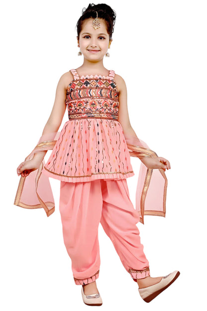 Patiala Salwar and Kurti (Peach)