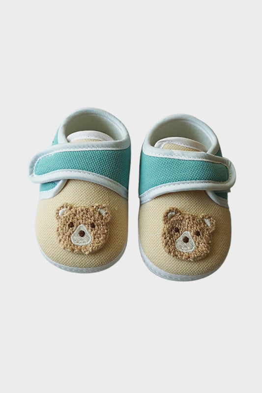 Soft Baby Shoes with Teddy Patch (Beige)