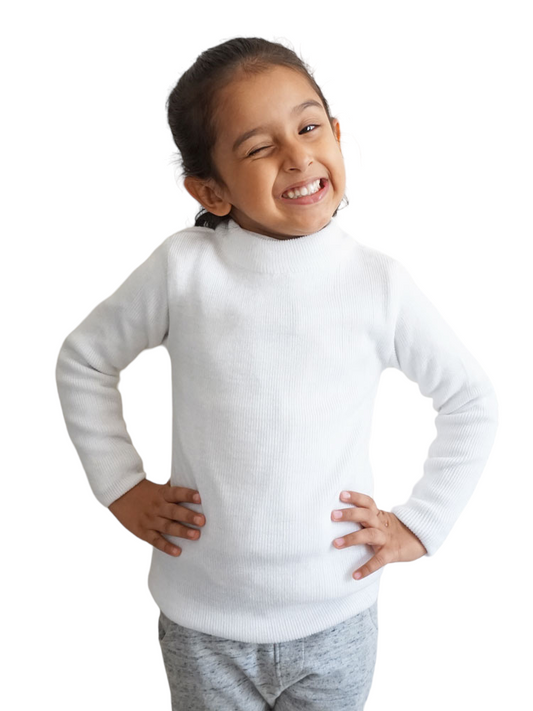 White High Neck Sweater/Skiwi (2-5 Years)