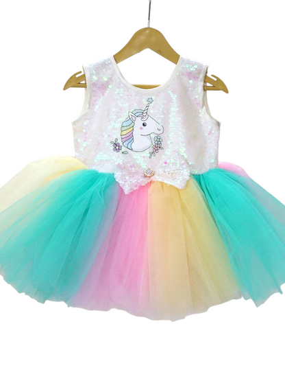 Multicolor Unicorn Frock