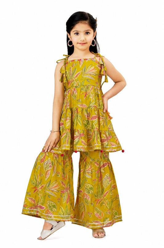 Dori Layered Printed Sharara Suit