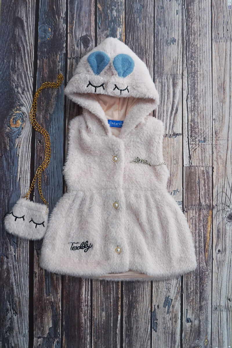Winter Knitted Dress with Fur Coat (6-12 Months)