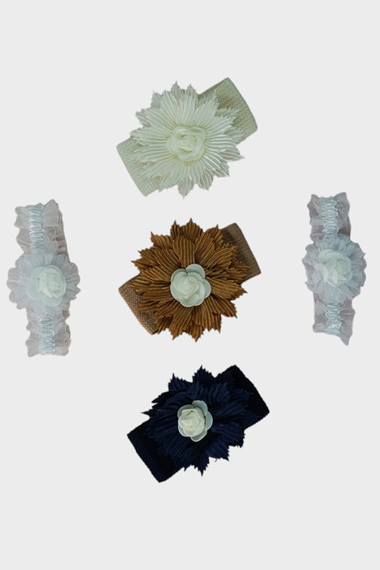 Soft Flower Applique Headband (Set of 2)