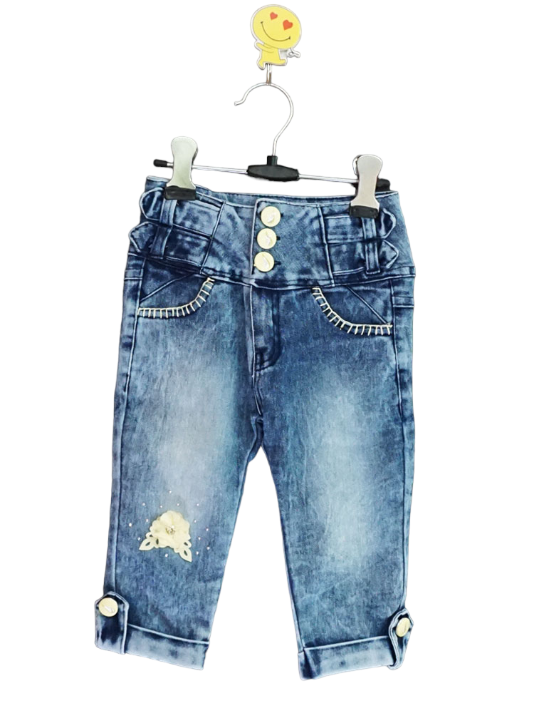 High Waist Denim Capri